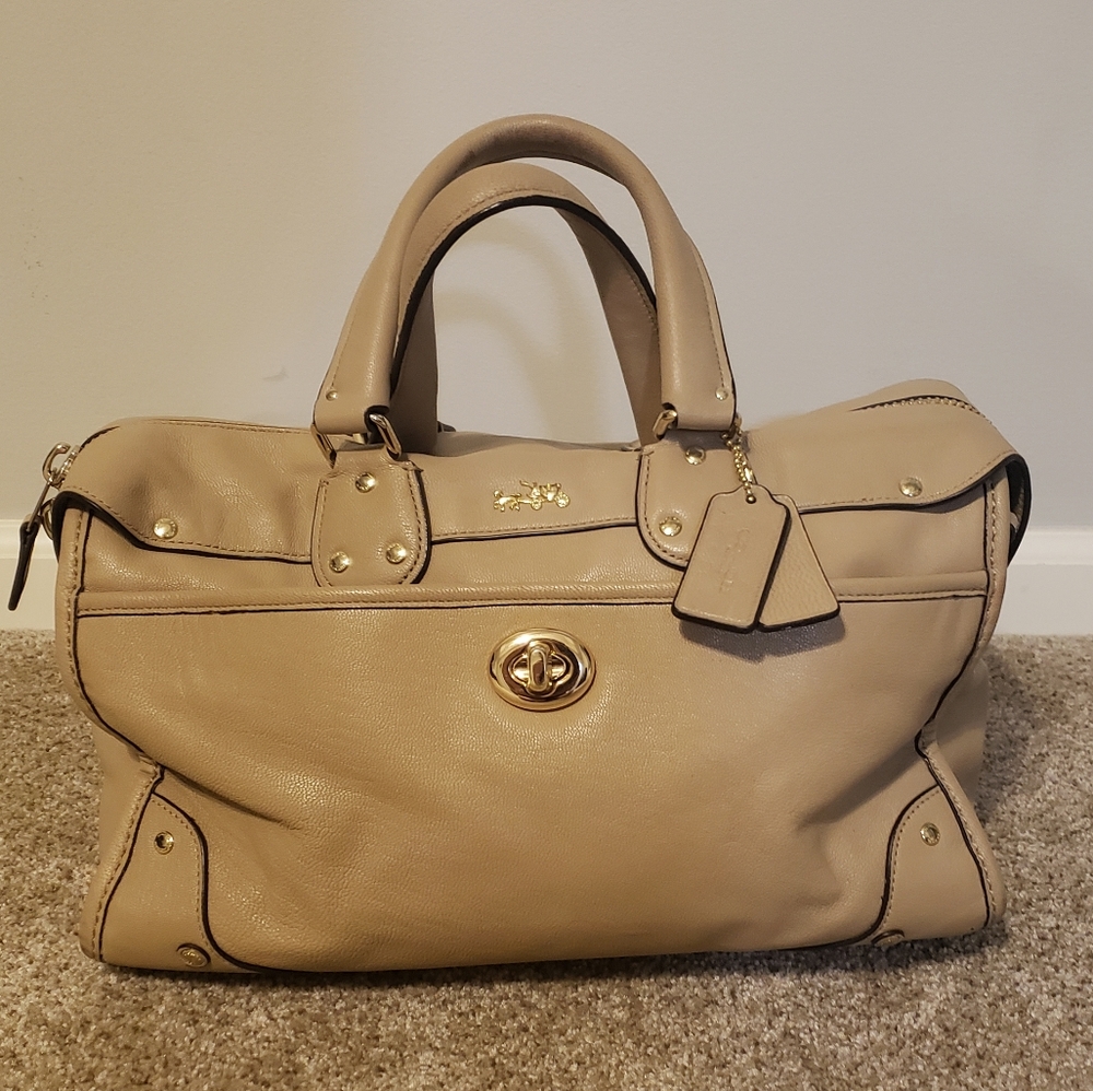 Coach Beige Satchel with Gold Hardware